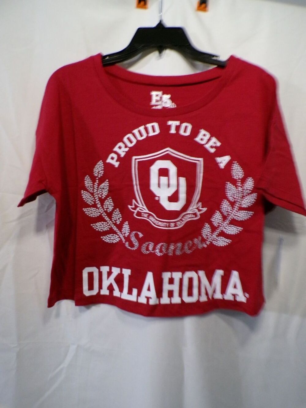 E5 College Classics Women's Red OU Sooners Cropped T-Shirt Small